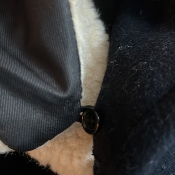 H & M Wool Blend Pea Coat Detachable Fur Collar 38 R - Picture 5 of 9